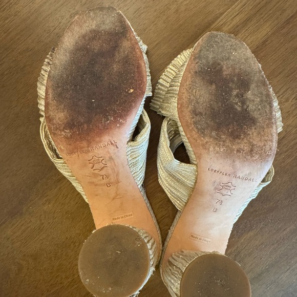 Loeffler Randall Penny Gold Pleated Bow Heel - Picture 5 of 9